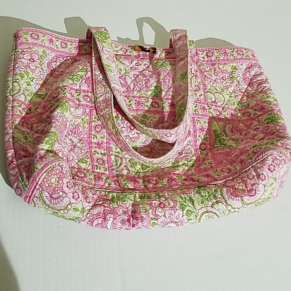 Vera Bradley Handbags - Vera Bradley tote pink and green